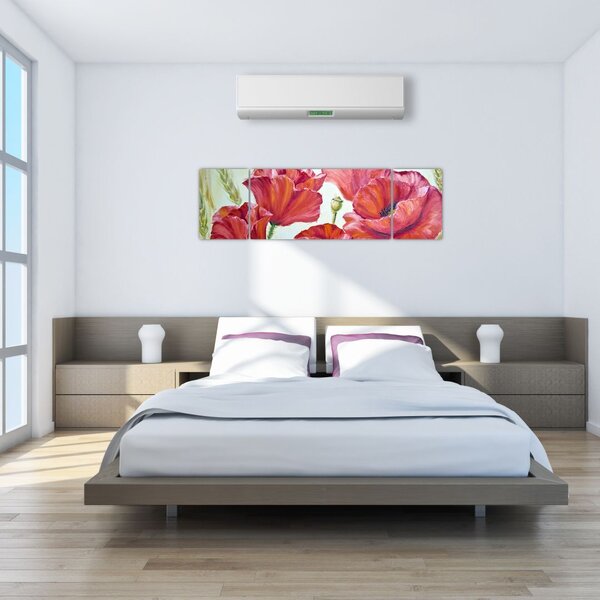 Obraz - Kwiaty maku (170x50 cm)