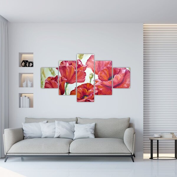 Obraz - Kwiaty maku (125x70 cm)