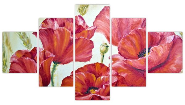 Obraz - Kwiaty maku (125x70 cm)