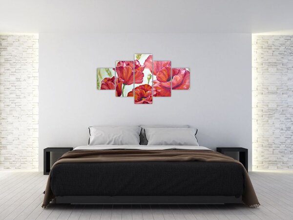 Obraz - Kwiaty maku (125x70 cm)