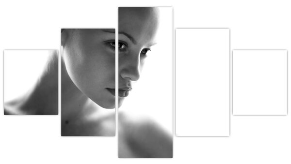 Obraz - czarno - biały portret kobiety (125x70 cm)