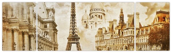 Obraz - Zabytki Paryża (170x50 cm)