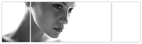 Obraz - czarno - biały portret kobiety (170x50 cm)