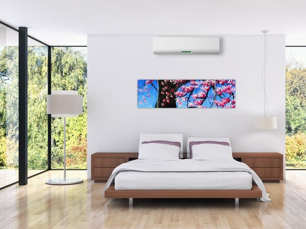 Obraz malowanego kwiatu wiśni (170x50 cm)