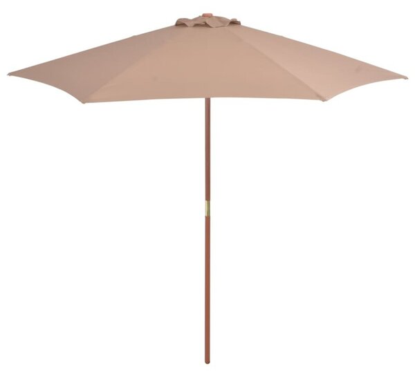 Parasol ogrodowy na drewnianym słupku, 270 cm, taupe