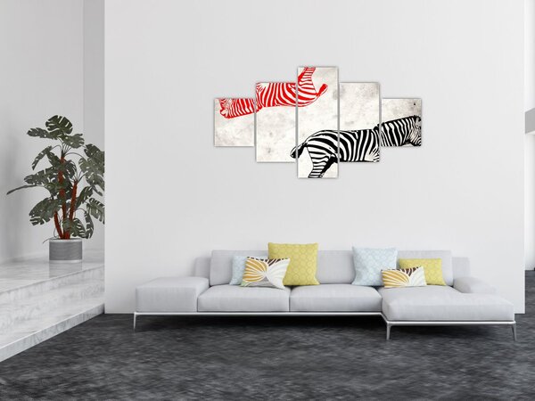 Obraz - Zebry (125x70 cm)