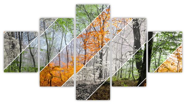 Obraz - Zmieniające się pory roku (125x70 cm)