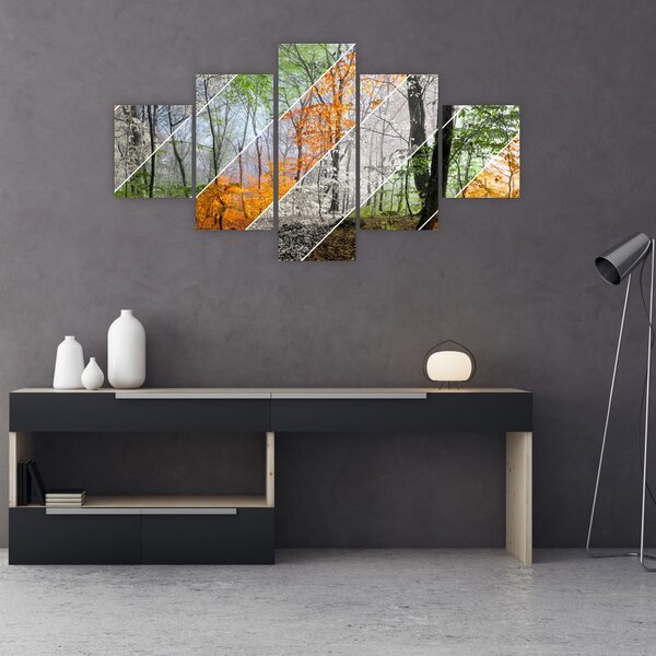 Obraz - Zmieniające się pory roku (125x70 cm)