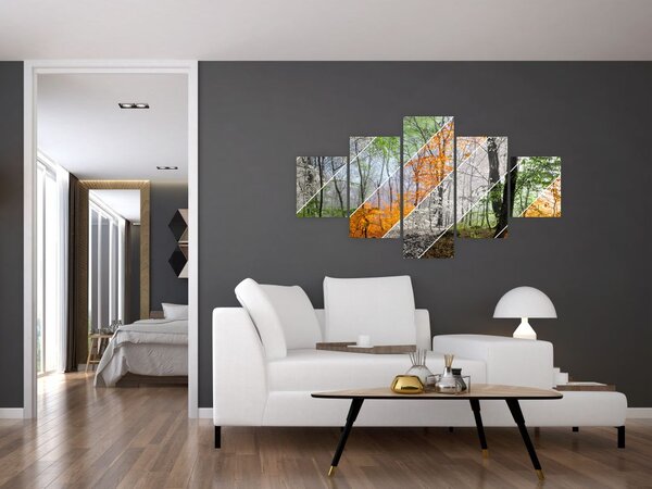 Obraz - Zmieniające się pory roku (125x70 cm)
