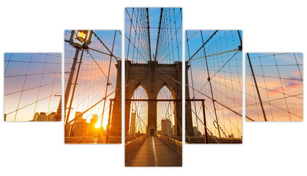 Obraz - Brooklyn Bridge, Manhattan, New York (125x70 cm)