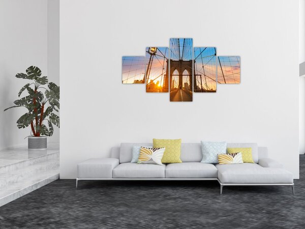 Obraz - Brooklyn Bridge, Manhattan, New York (125x70 cm)
