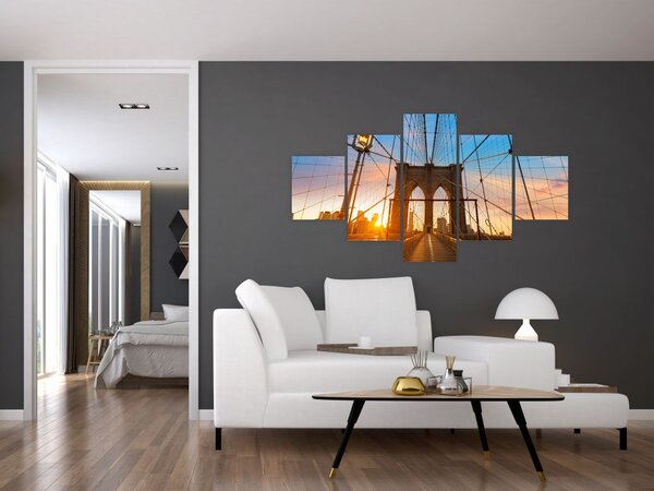 Obraz - Brooklyn Bridge, Manhattan, New York (125x70 cm)