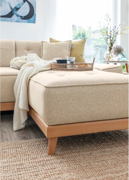 Beżowa rozkładana sofa w kształcie litery "U" Miuform Dazzling Daisy, lewostronna