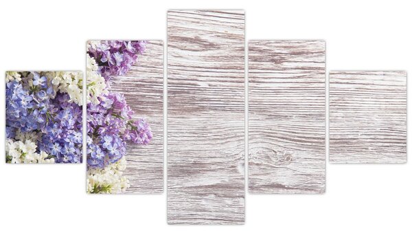 Obraz bzu na drewnie (125x70 cm)