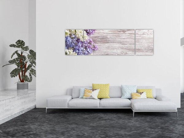 Obraz bzu na drewnie (170x50 cm)