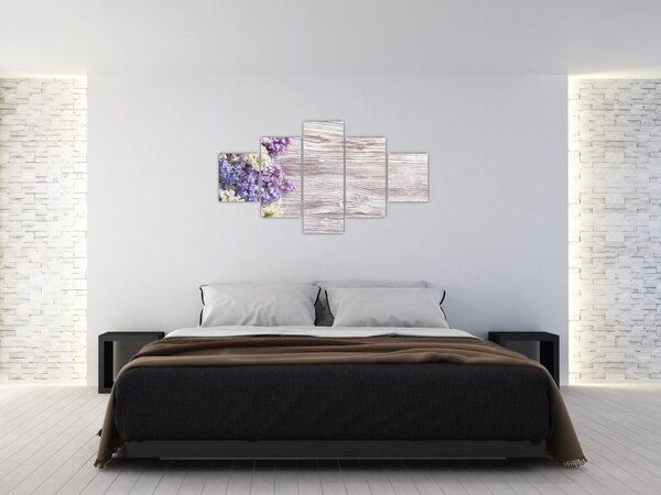 Obraz bzu na drewnie (125x70 cm)