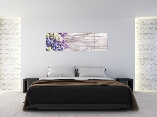 Obraz bzu na drewnie (170x50 cm)