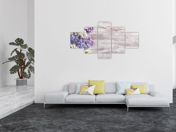 Obraz bzu na drewnie (125x70 cm)
