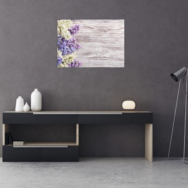 Obraz bzu na drewnie (70x50 cm)