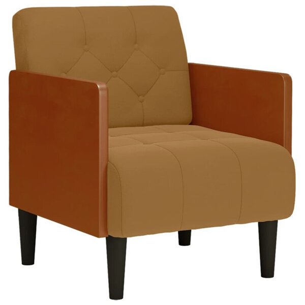 Sofa fotel z podÅokietnikami brÄ zowy 55 cm aksamit