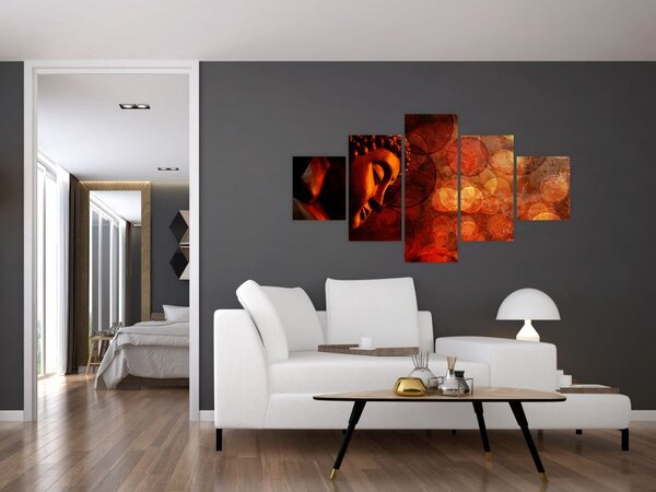 Obraz - Budda w odcieniach czerwieni (125x70 cm)