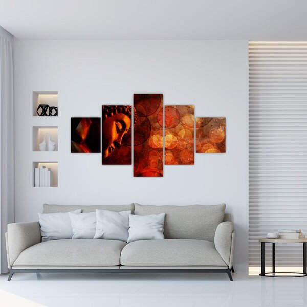 Obraz - Budda w odcieniach czerwieni (125x70 cm)