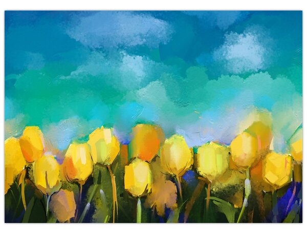 Obraz żółtych tulipanów (70x50 cm)