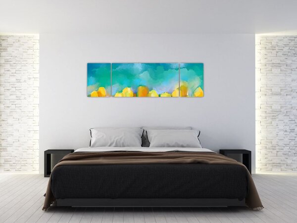 Obraz żółtych tulipanów (170x50 cm)