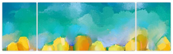 Obraz żółtych tulipanów (170x50 cm)