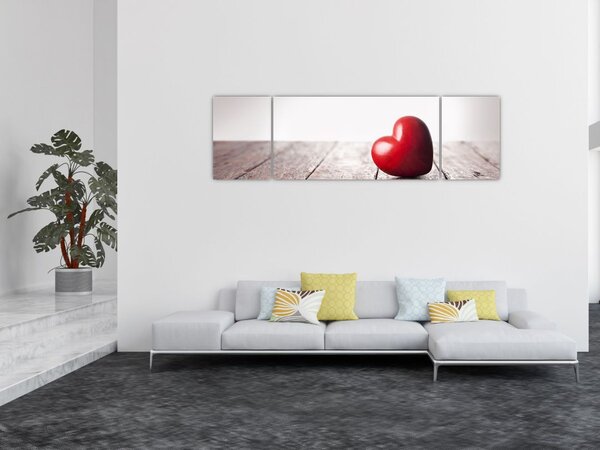 Obraz drewnianego serca (170x50 cm)