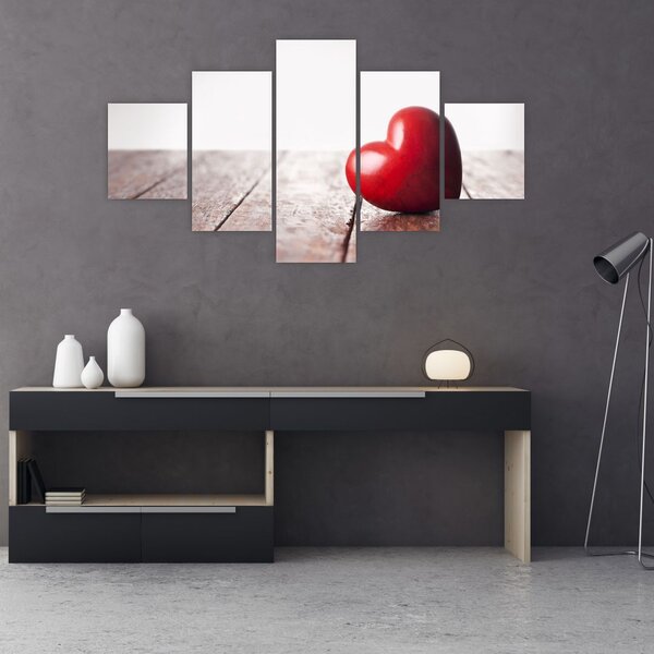 Obraz drewnianego serca (125x70 cm)
