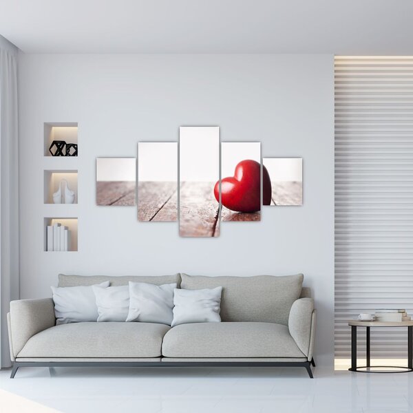 Obraz drewnianego serca (125x70 cm)