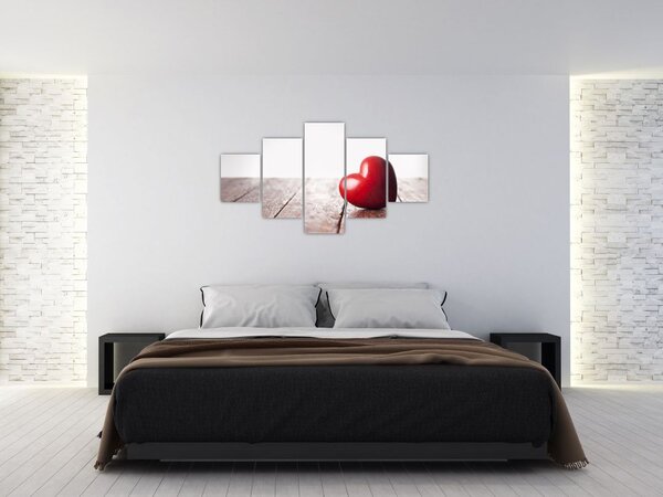 Obraz drewnianego serca (125x70 cm)