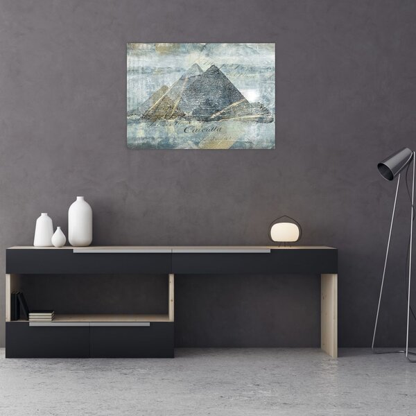 Obraz - Piramidy w niebieskim filtrze (70x50 cm)