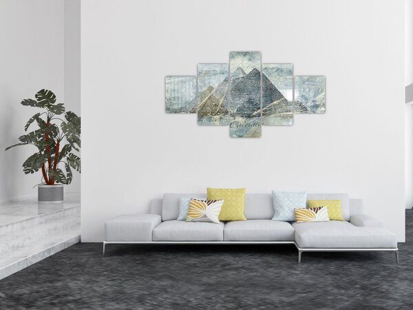 Obraz - Piramidy w niebieskim filtrze (125x70 cm)