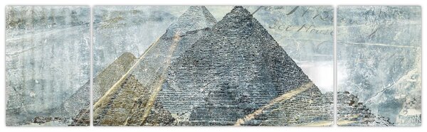 Obraz - Piramidy w niebieskim filtrze (170x50 cm)