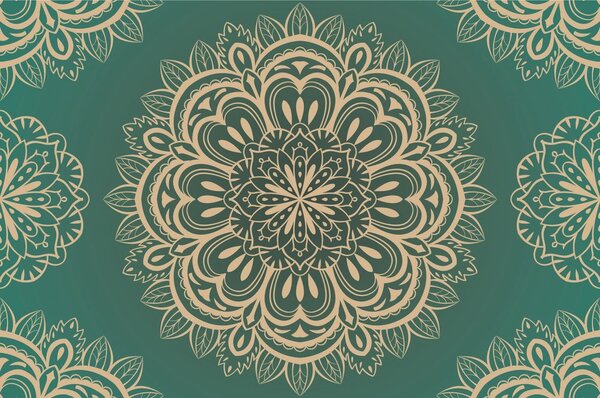 Tapeta Mandala na turkusowym tle