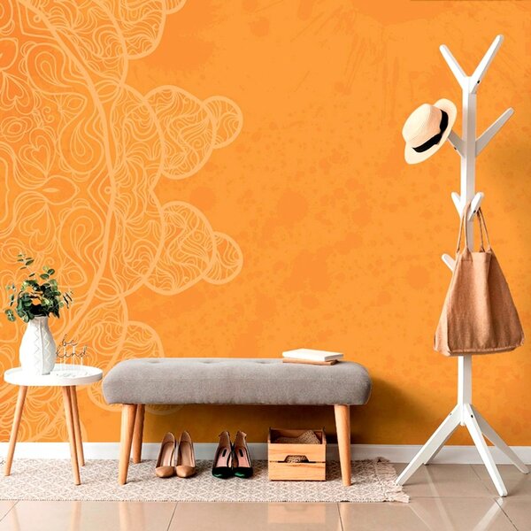 Tapeta pomarańczowa arabeska na abstrakcyjnym tle
