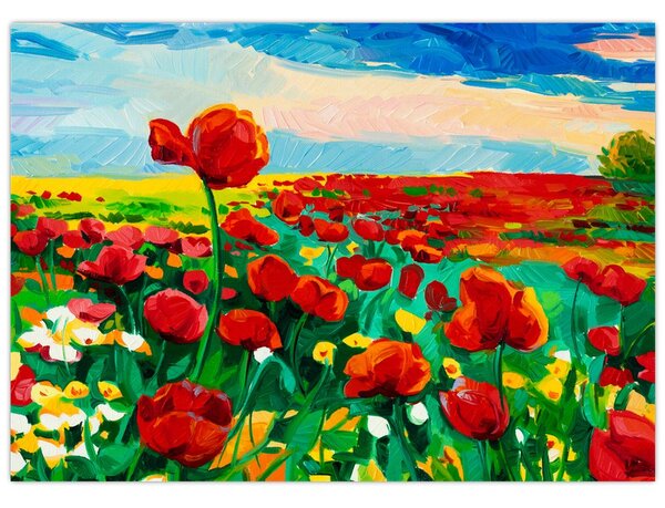 Obraz pola z makami (70x50 cm)