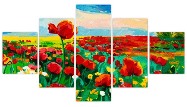 Obraz pola z makami (125x70 cm)