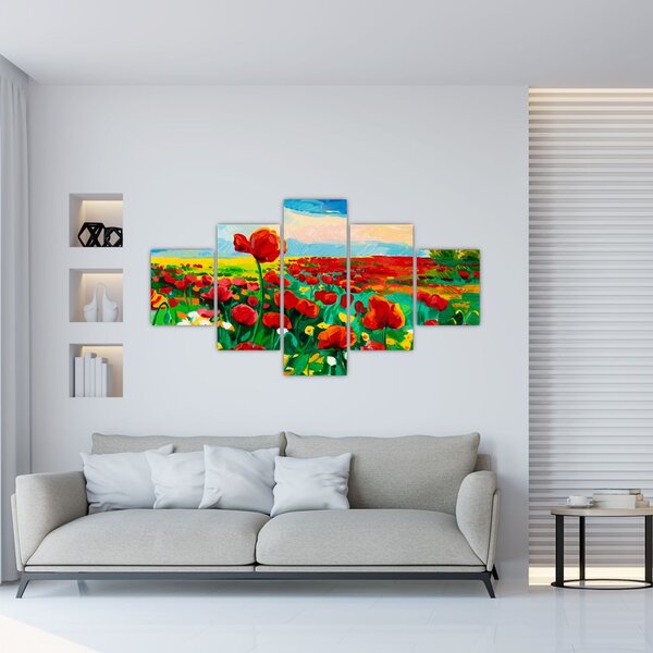 Obraz pola z makami (125x70 cm)
