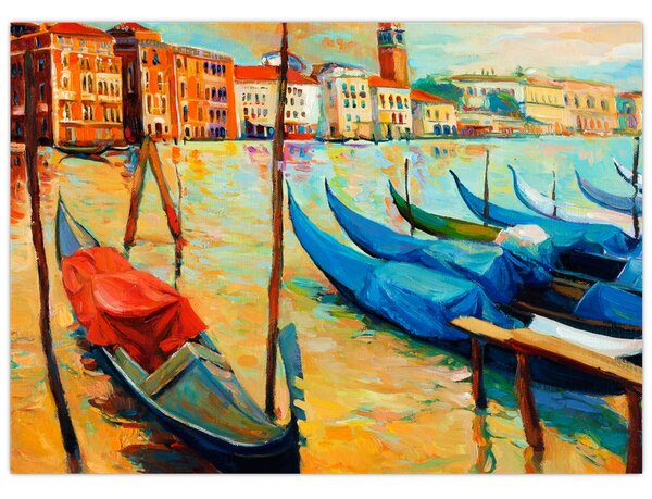 Obraz - Port w Wenecji (70x50 cm)