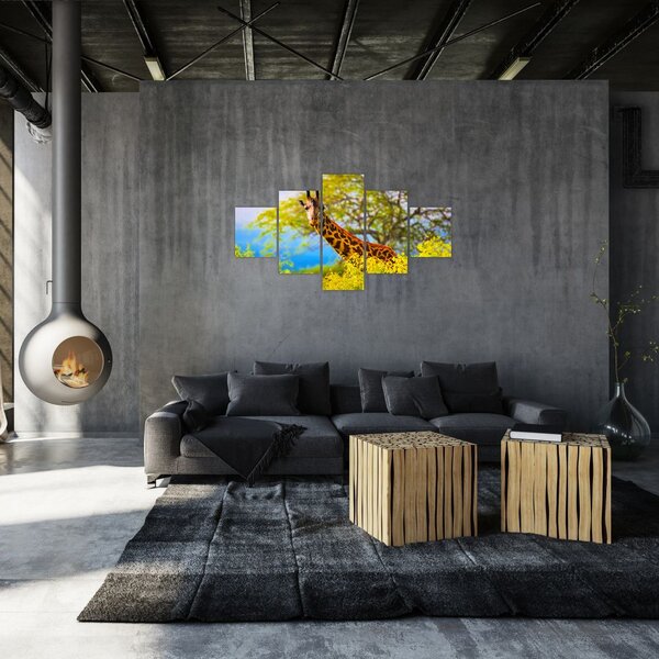 Obraz żyrafy w Afryce (125x70 cm)