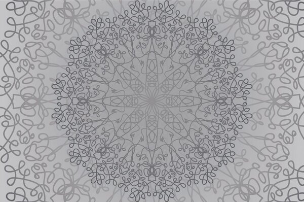 Tapeta szary okrągły ornament