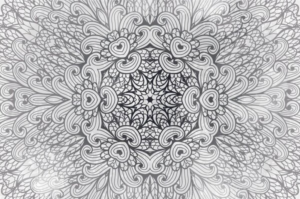Tapeta etniczne Mandala w czerni i bieli