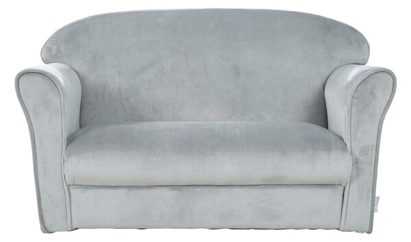 Jasnoszara aksamitna sofa dla dzieci 78 cm Lil Sofa – Roba