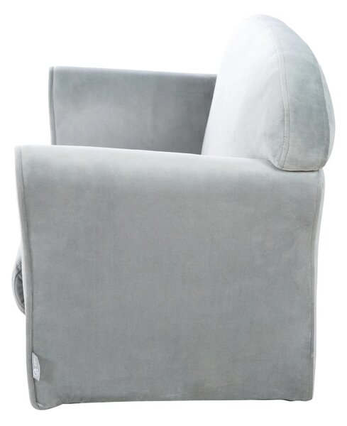 Jasnoszara aksamitna sofa dla dzieci 78 cm Lil Sofa – Roba