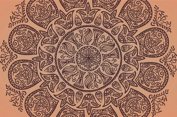 Tapeta Mandala z abstrakcyjnym wzorem ludowym