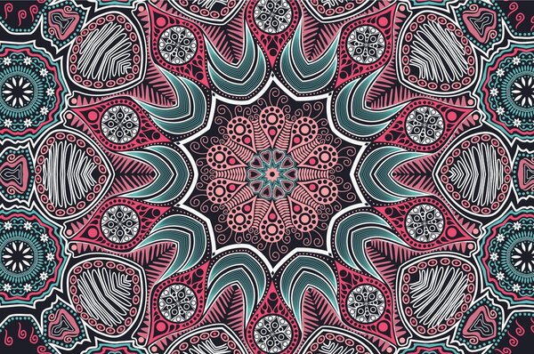 Tapeta indyjska mandala z kwiatowym wzorem