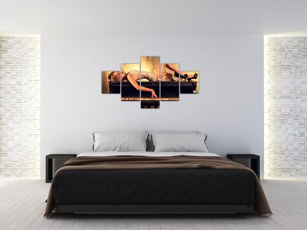 Obraz - Kobieta na fortepianie (125x70 cm)